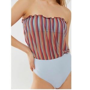 Striped one piece swimsuit